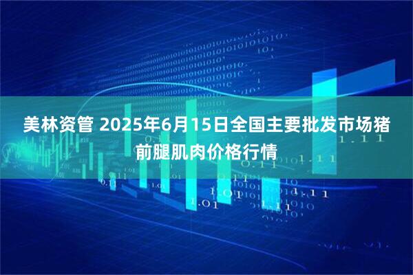 美林资管 2025年6月15日全国主要批发市场猪前腿肌肉价格行情